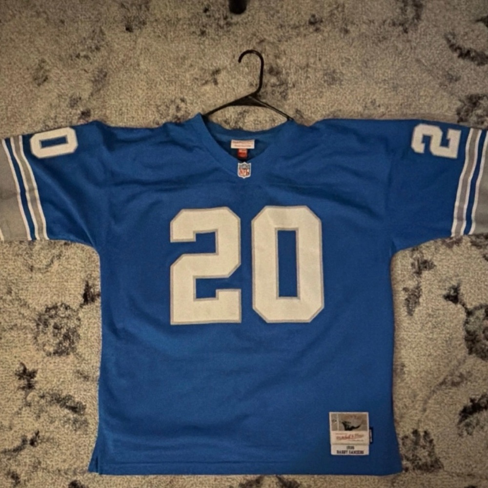 Mitchell & Ness Blue and White NFL Jersey #20